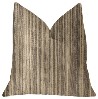 New Hampton Ivory and Beige Luxury Throw Pillow, 12"x20"