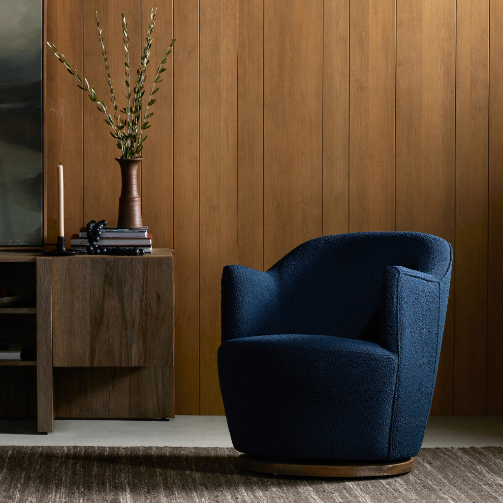 Aurora Swivel Chair-Copenhagen Indigo