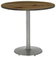 KFI Urban Loft 36" Round Breakroom Table Natural Round Silver Base Bistro Height