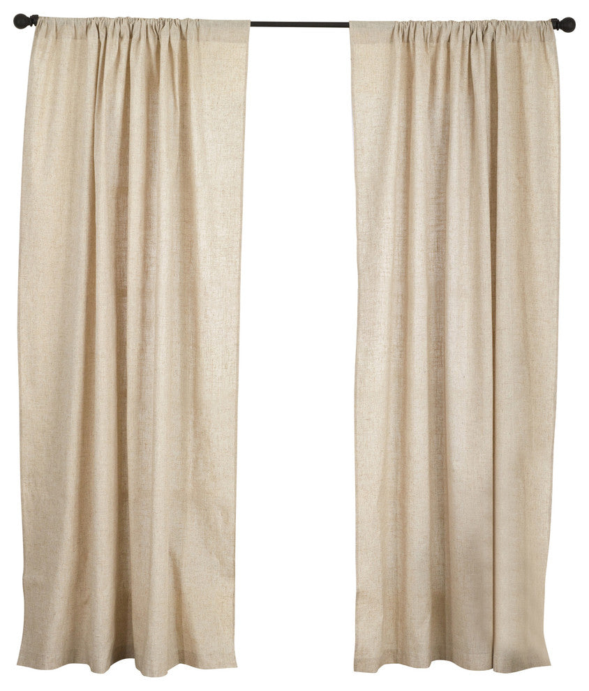 Classic Linen Blend Unlined Curtain, Natural, 57"x96"