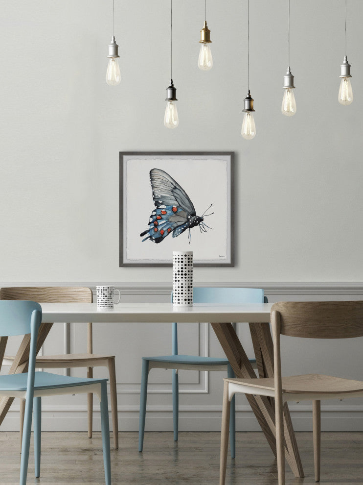 "Dotted Butterfly" Framed Painting Print, 18"x18"