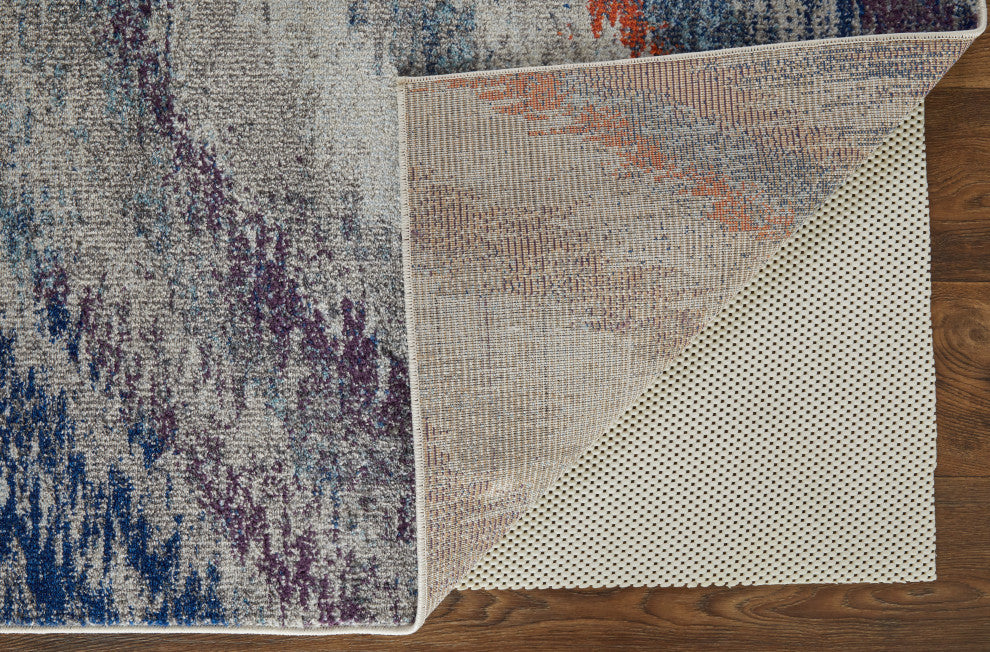 Weave & Wander Adelmo Abstract Contemporary Rug, Multi/Gray, 10'x14'