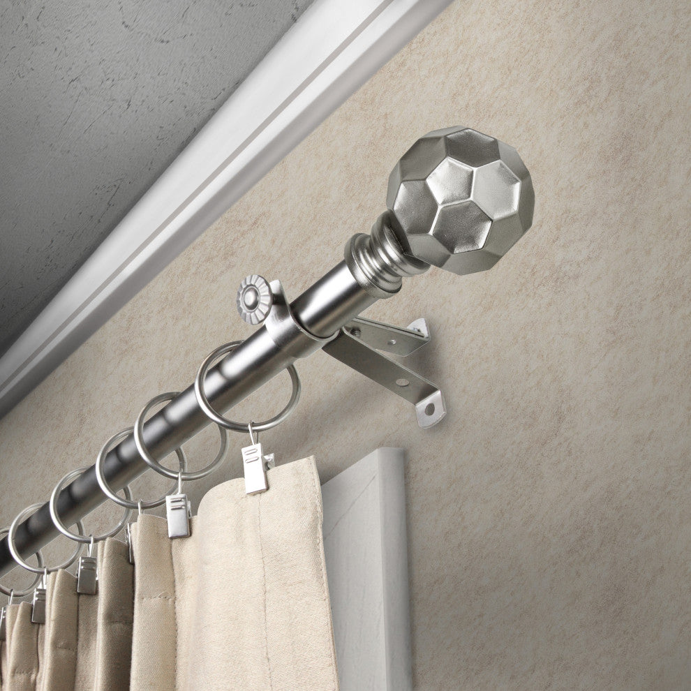 Remi 13/16" Diameter Curtain Rod, Satin Nickel, 18-28"
