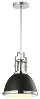 Homer Metal/Glass LED Flush Mount, Black/Chrome, Width: 10"
