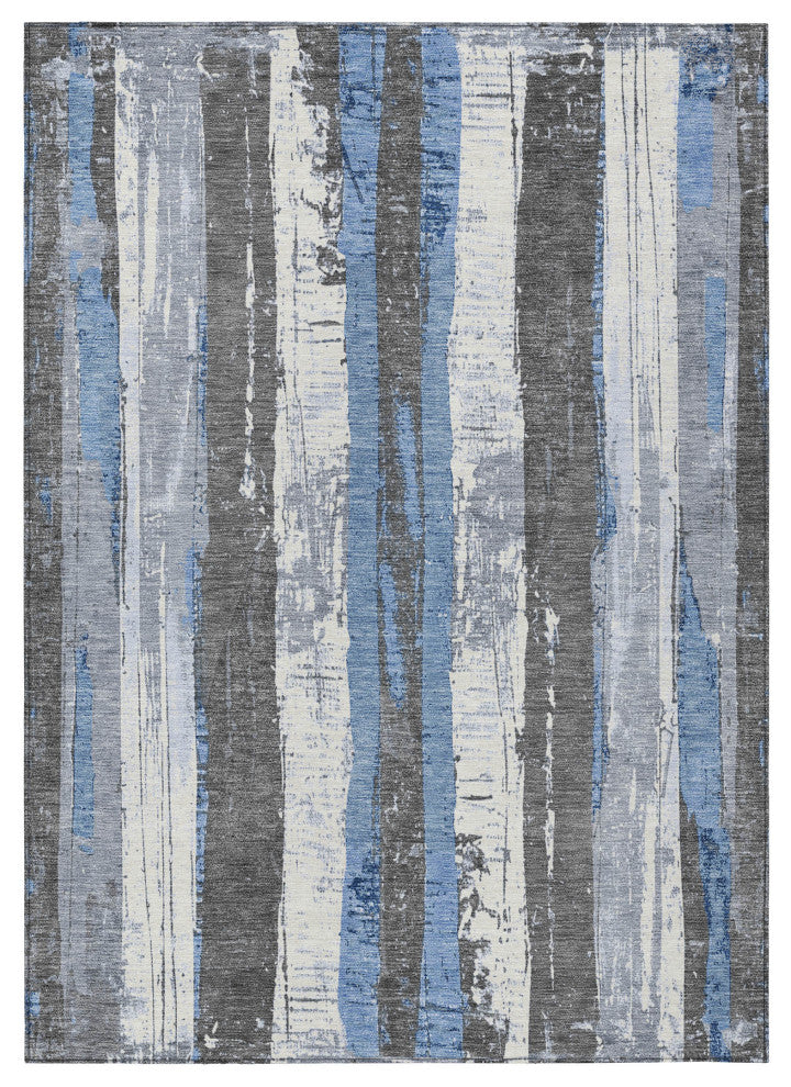 Machine Washable Indoor/Outdoor Chantille ACN1872 Denim 2'6" x 3'10" Rug