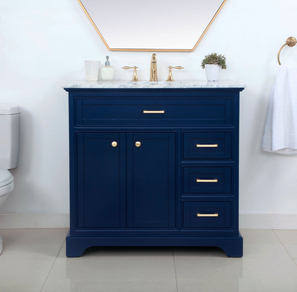Elegant Decor Americana Bathroom Vanity Blue