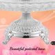 Crystal Round Serving Platter With Silver Plated Pedestal Base
