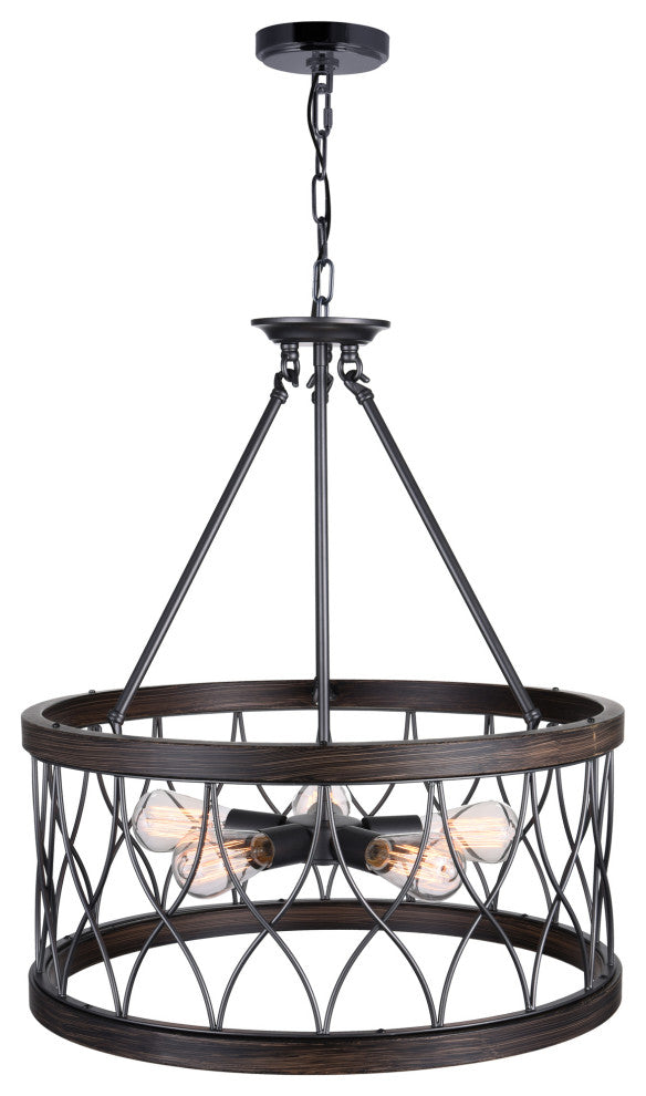 Amazon 5 Light Drum Shade Chandelier With Gun Metal Finish