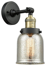 1-Light Small Bell 5" Sconce, Black Antique Brass, Glass: Silver Mercury