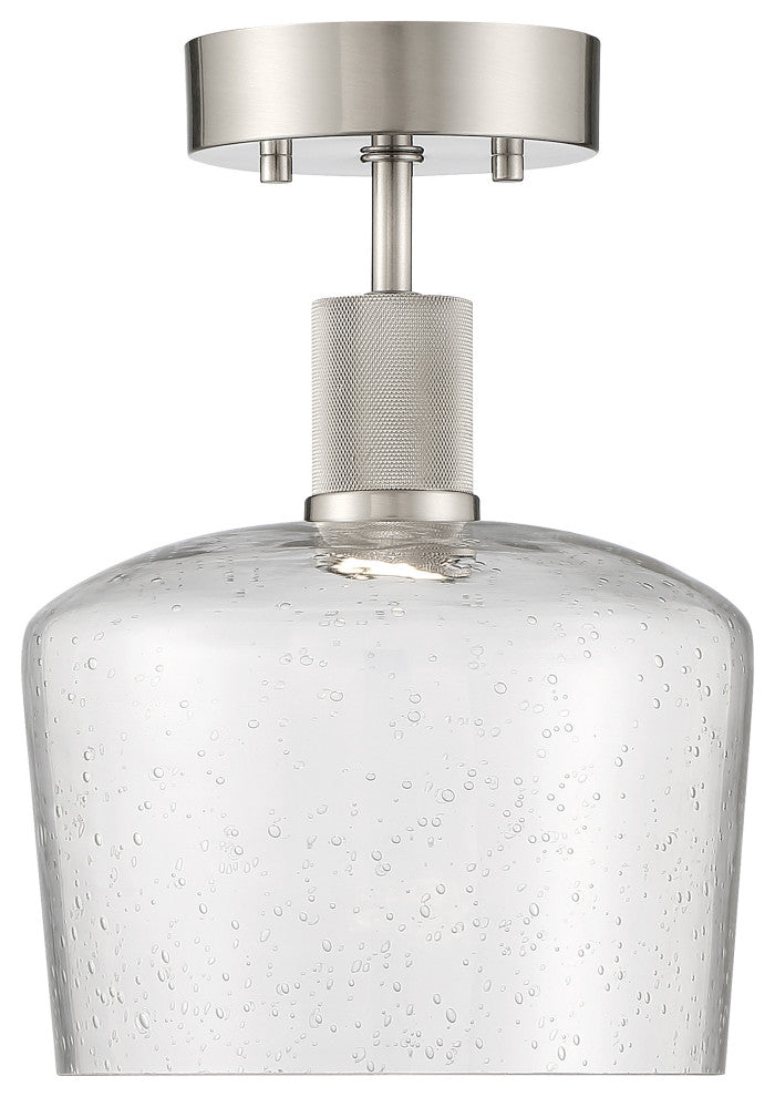Access Port Nine 1-Light Chardonnay LED Semi-Flush Brushed Steel