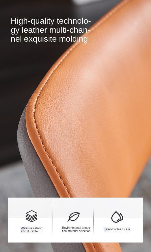 Modern Minimalist Red Backrest Desk Chair, Orange