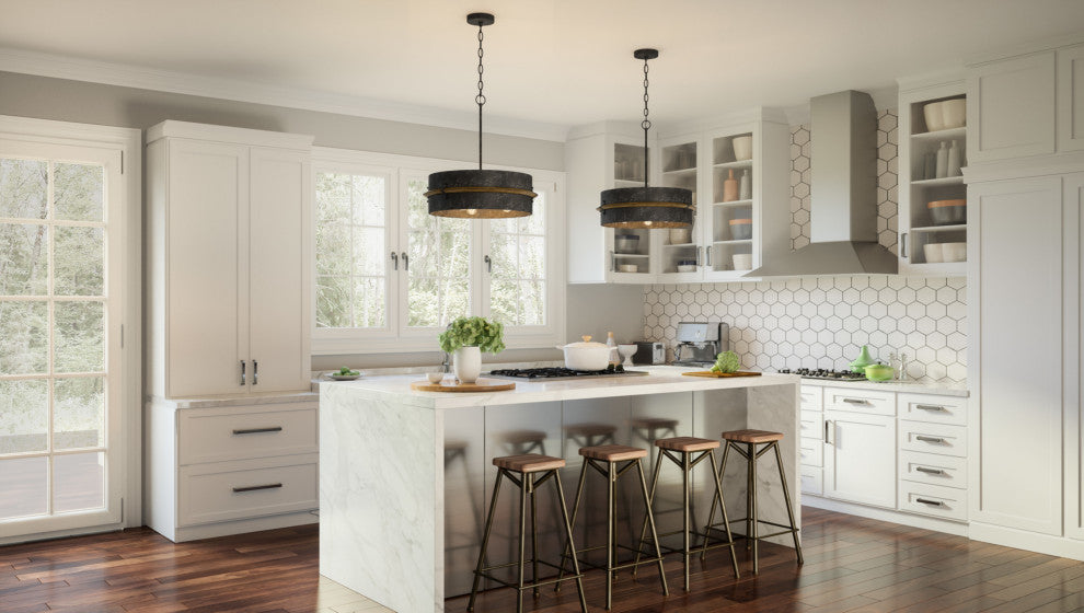 Quoizel QOP5336 Lariat 3 Light 21"W Pendant - Old Black Finish