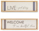 Set of 2, 11.75" Wood and Linen Inspirational Wall Art