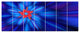 Rotating Fractal Blue Fireworks, Floral Canvas Art Print, 83"x32", 7 Panels