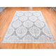 Ivory Hand Knotted Cotton Mughal Empire Agra Flower Bouquet Design Rug 9'x12'