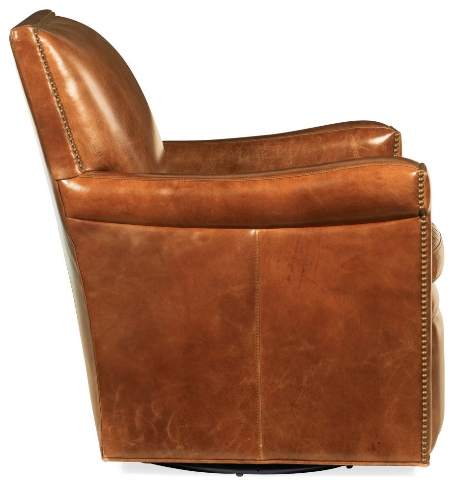 Hooker Furniture CC419-SW-085 Jilian 32"W Aniline Top Grain - Spiced Pumpkin