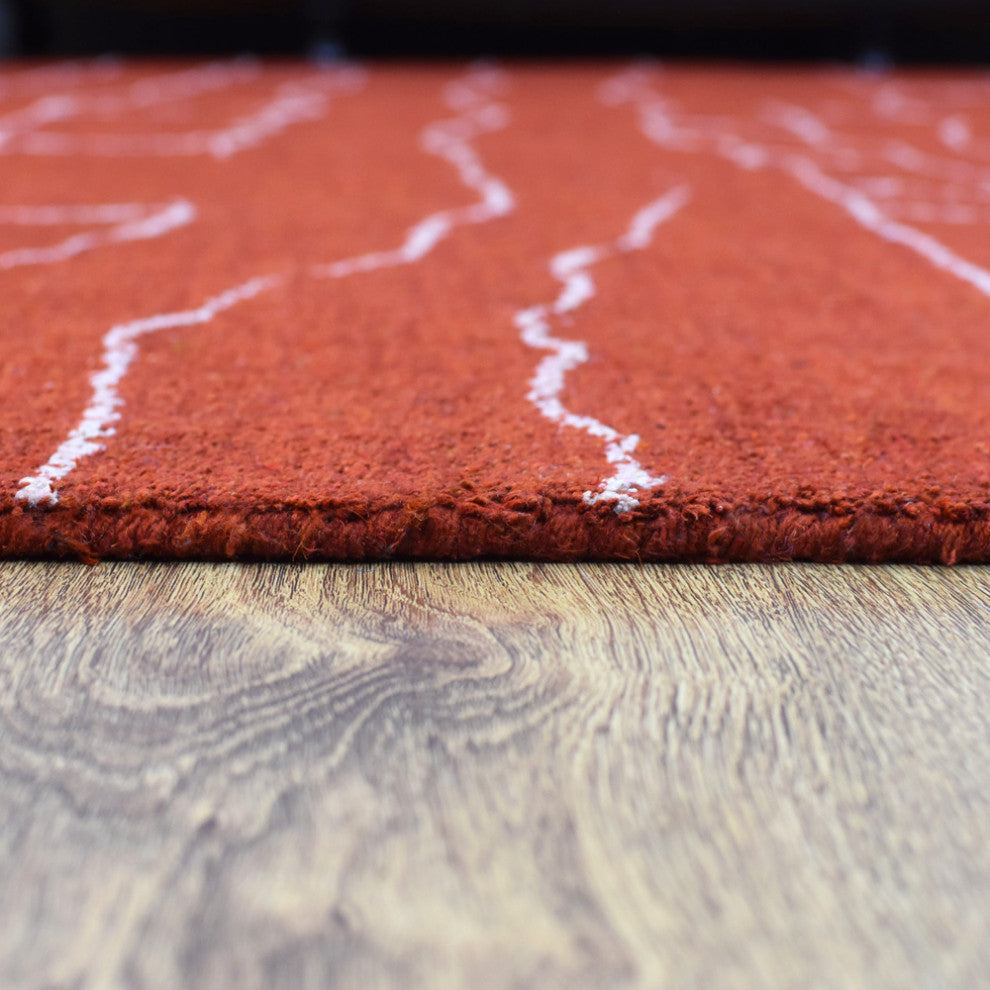 HAND KNOTTED LOOM SILK  RUGS-6'7''x9'10'',Rectangle,Light Red White,Contemporary