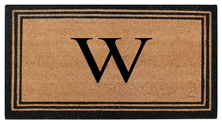 A1HC Black/Beige Coir Monogrammed Doormat 24"x39" , W