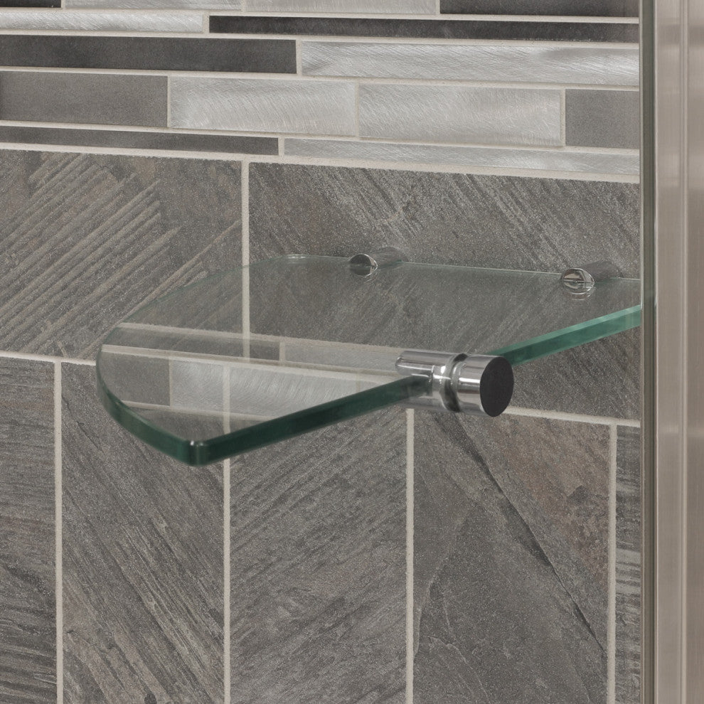 LessCare ULTRA-G Clear Glass Pivot Shower Enclosures, Chrome, 34 3/8-35"x72"x29-30