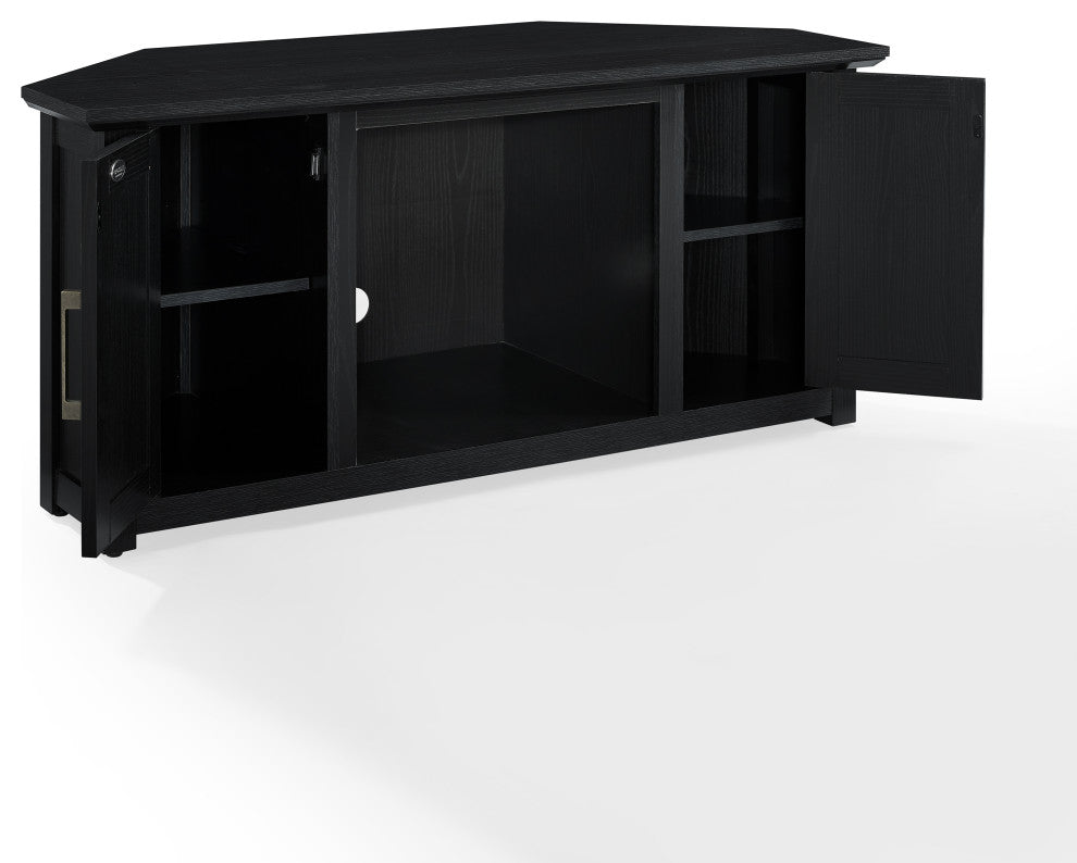 Camden 48" Corner TV Stand With Fireplace, Black