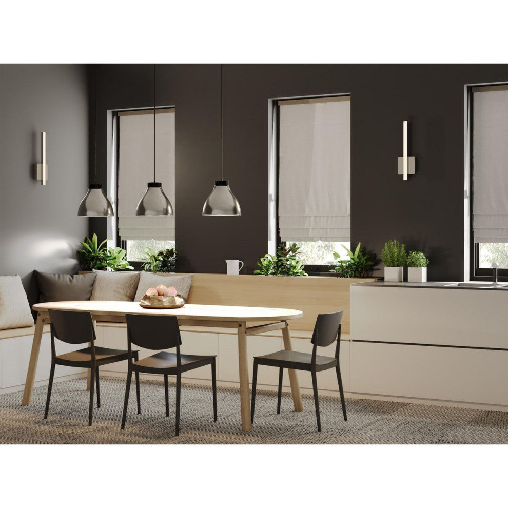 Radian LED Collection 10.6" 1-Light Brushed Nickel Satin Aluminum LED Pendant