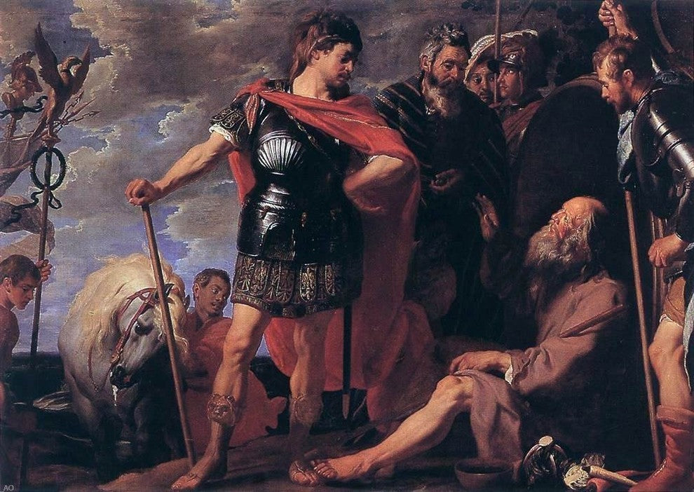Gaspard De Crayer Alexander and Diogenes, 18"x27" Wall Decal