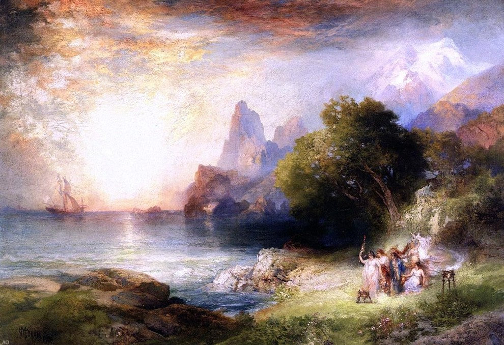 Thomas Moran Ulysses and the Sirens, Gallery Wrapped Canvas Print, 18"x27"