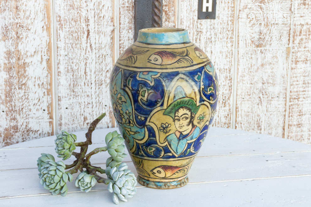Beautiful Mughal Empire Painted Vase
