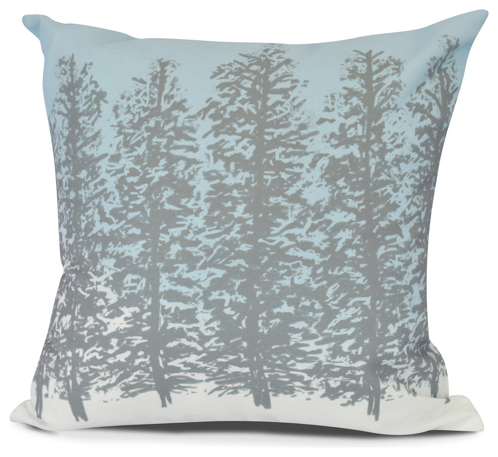 Hidden Forrest, Floral Print Pillow, Gray, 26" x 26"