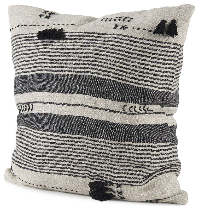Gray and Cream Bohemian Dream Throw Pillow Cover