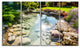 Stream in Rocky Landscape, Landscape Canvas Art Print, 48"x28", 4 Panels