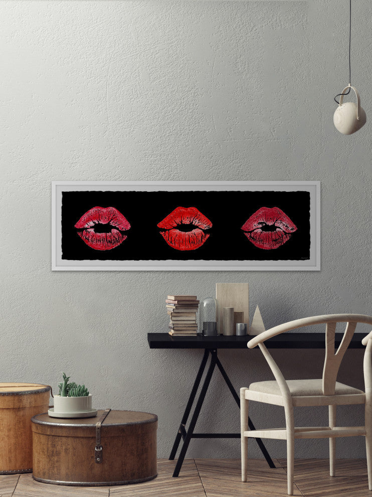 "There's Always Lipstick" Framed Painting Print, 30x10