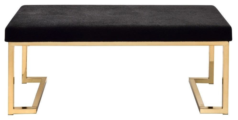 Acme Boice Bench, Black Fabric and Champagne