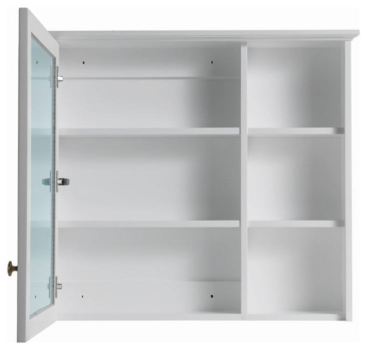 Solid Wood Bathroom Medicine Cabinet With Silver Coated Mirror, Titanium Grey, 34"x30"