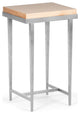 Wick Side Table, Vintage Platinum Finish, Maple Natural Accents