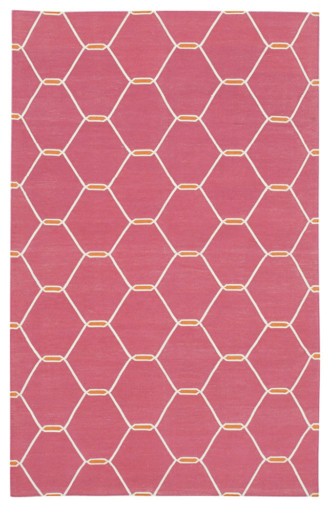 Rug N Carpet - Handmade Wool 3' 7'' x 5' 8'' Modern Design Dhurrie Kilim Rug