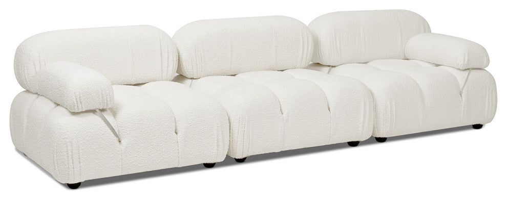 Marcel 109.5" Modular Sofa, Ivory White Boucle