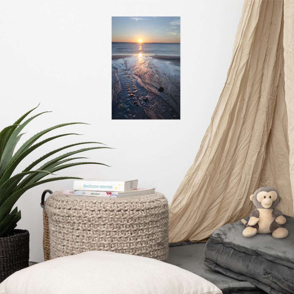 Low Tide Ravine Landscape Photo, Beach Unframed Wall Art Print, 12" X 18"