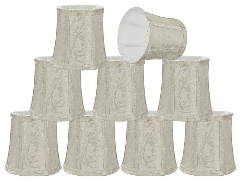 30363-9 Small Bell  Chandelier Clip On Lamp Shade Off White 4"x5"x5"