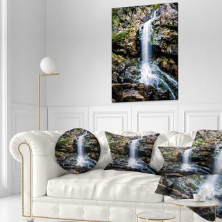 Waterfall in Sofia Bulgaria Landscape Printed Throw Pillow, 12"x20"