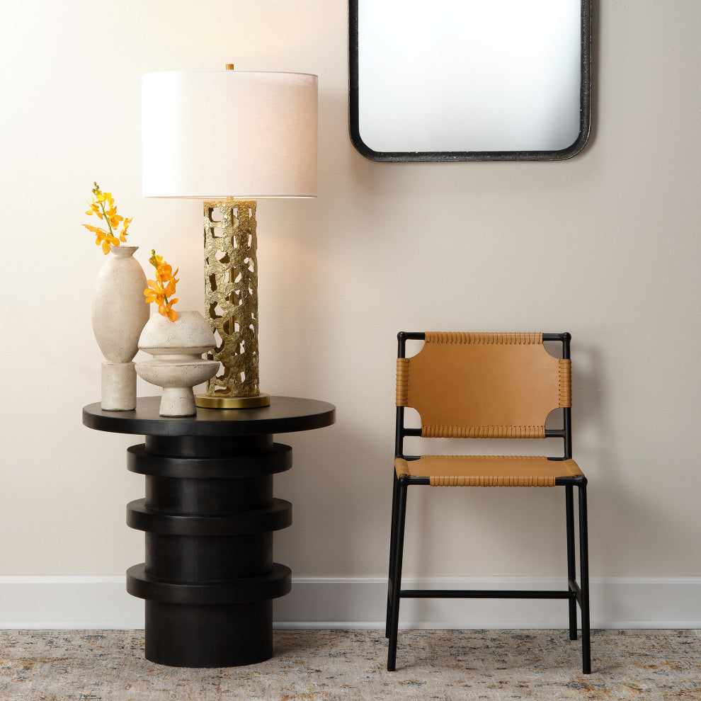 Revolve Wood Side Table, Charcoal
