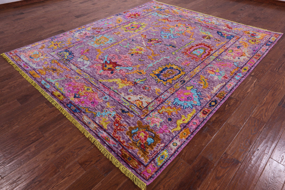 Hand Knotted Turkish Oushak Wool Rug 8' 4" X 9' 11" - Q14848