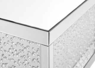 48" Rectangle Crystal Coffee Table, Clear Mirror Finish