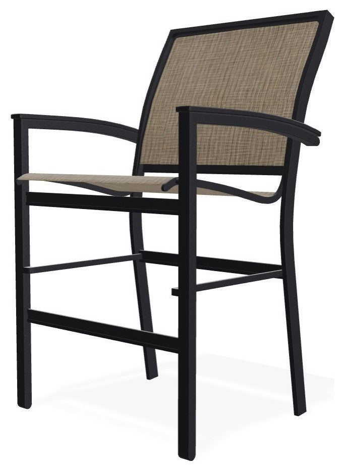 Bazza Sling Balcony Height Stackable Outdoor Stool, Kora/Black
