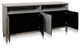Quadrant Credenza Four Geometric Patterned Doors Brushed Gray Finish