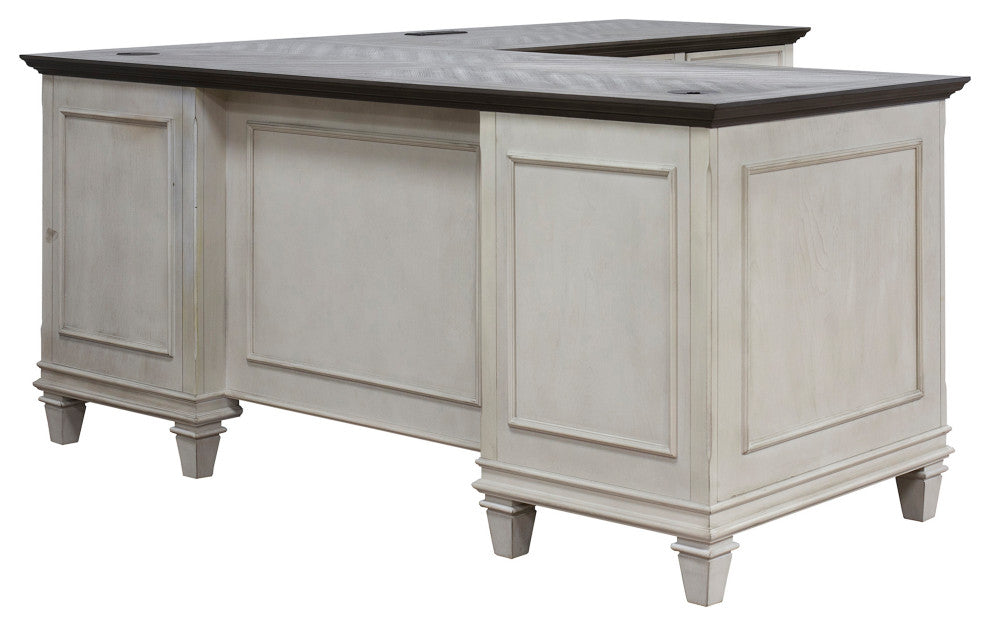 Martin Furniture Hartford L-Shaped Desk, White