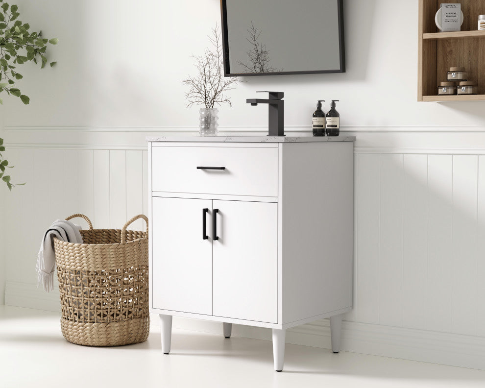 Home Living 24" Single Bathroom Vanity, White