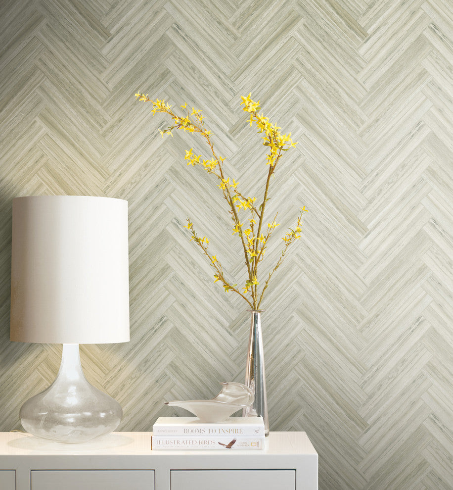 Hermosa Herringbone Brown Peel and Stick Wallpaper