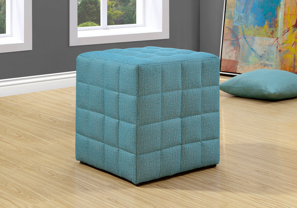 Ottoman - Light Blue Linen-Look Fabric
