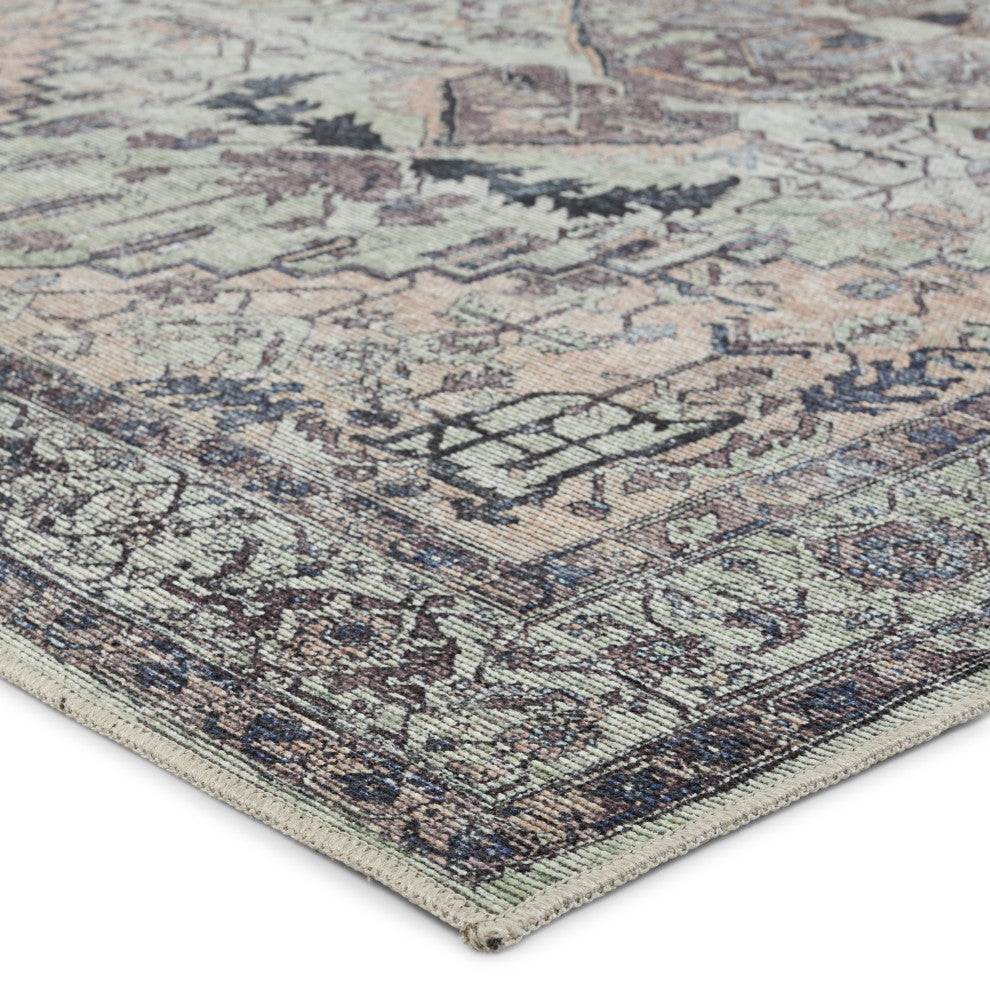 Vibe by Jaipur Living Abbott Medallion Green/ Dark Brown Area Rug 5'3"X8'